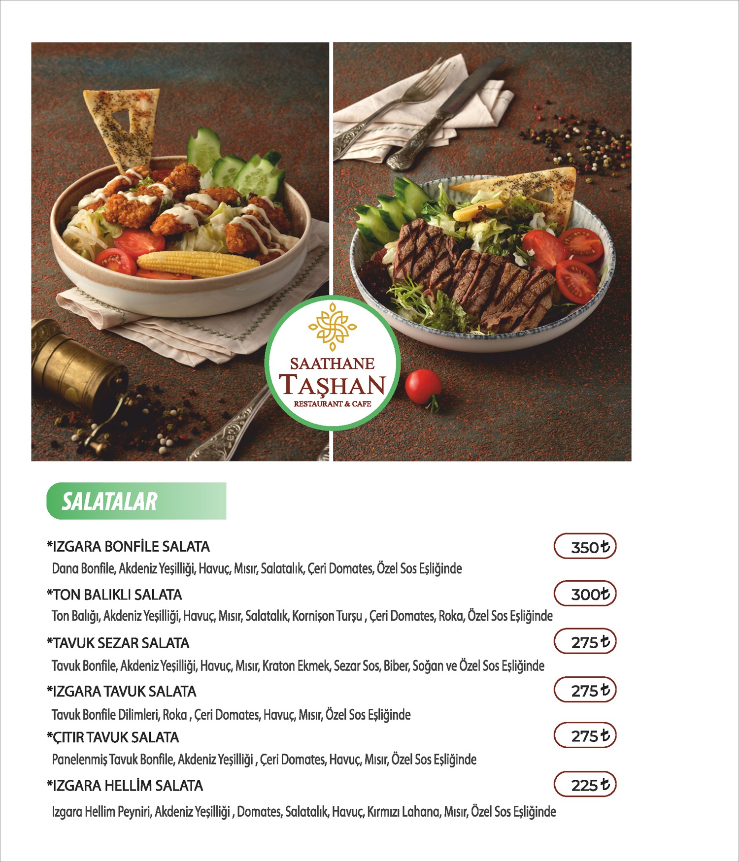 Taşhan Menu