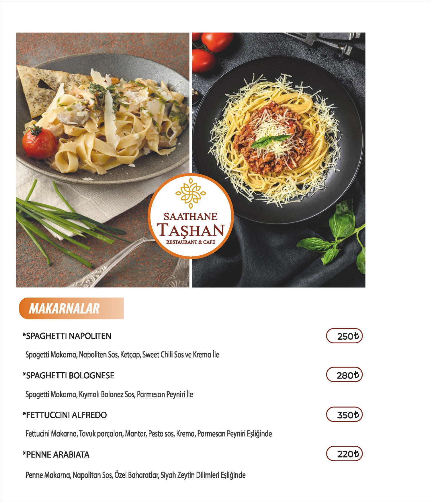 Taşhan Menu
