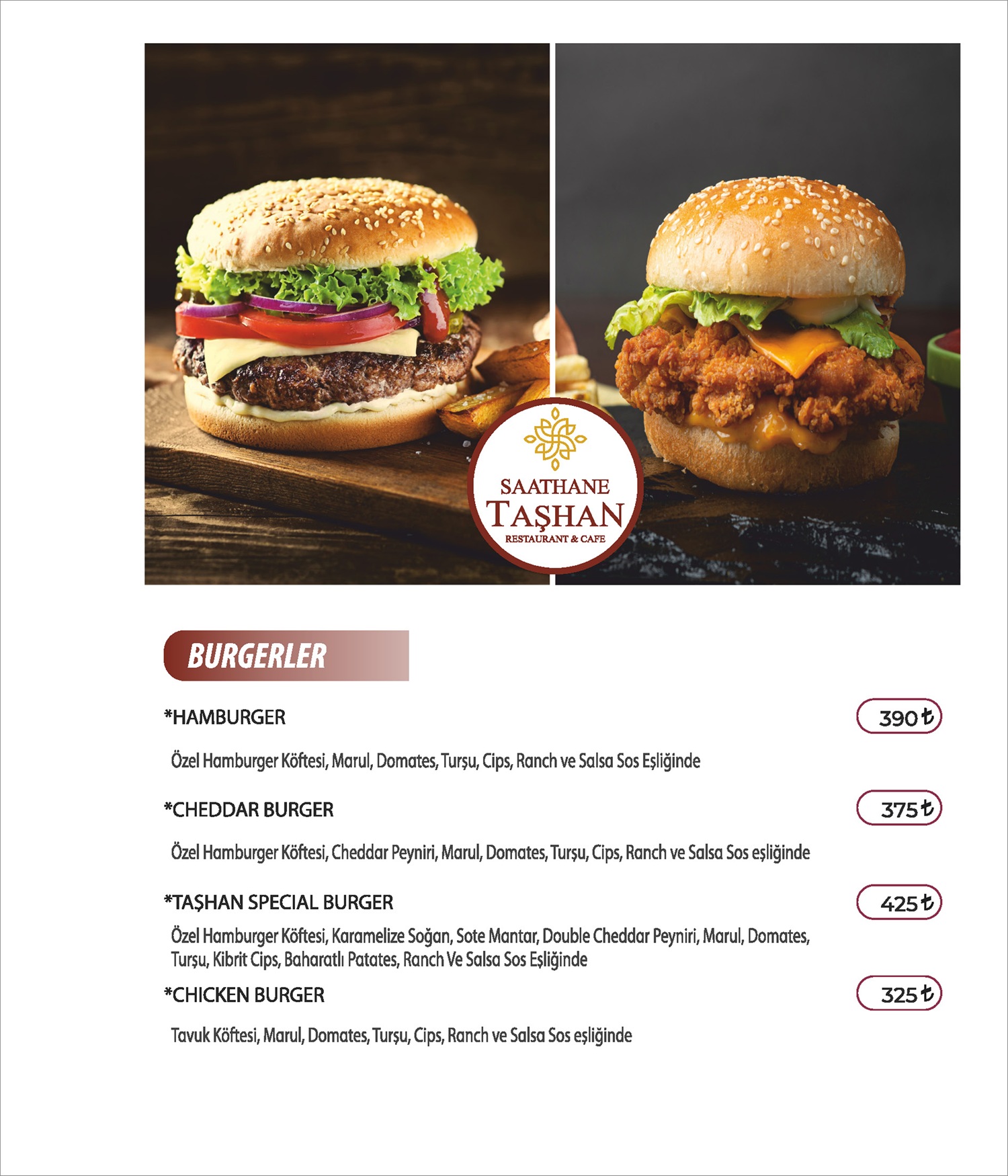 Taşhan Menu
